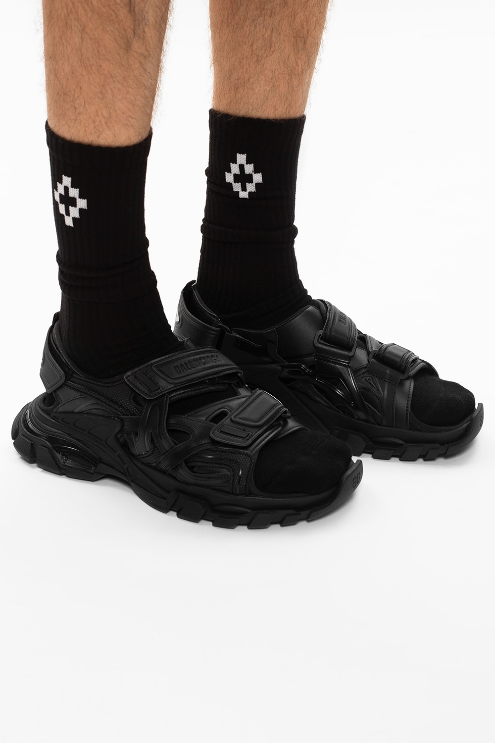 Balenciaga track 2024 sandals on feet